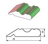 Карниз №17 (ольха) 4647 (2,8м) (6шт)