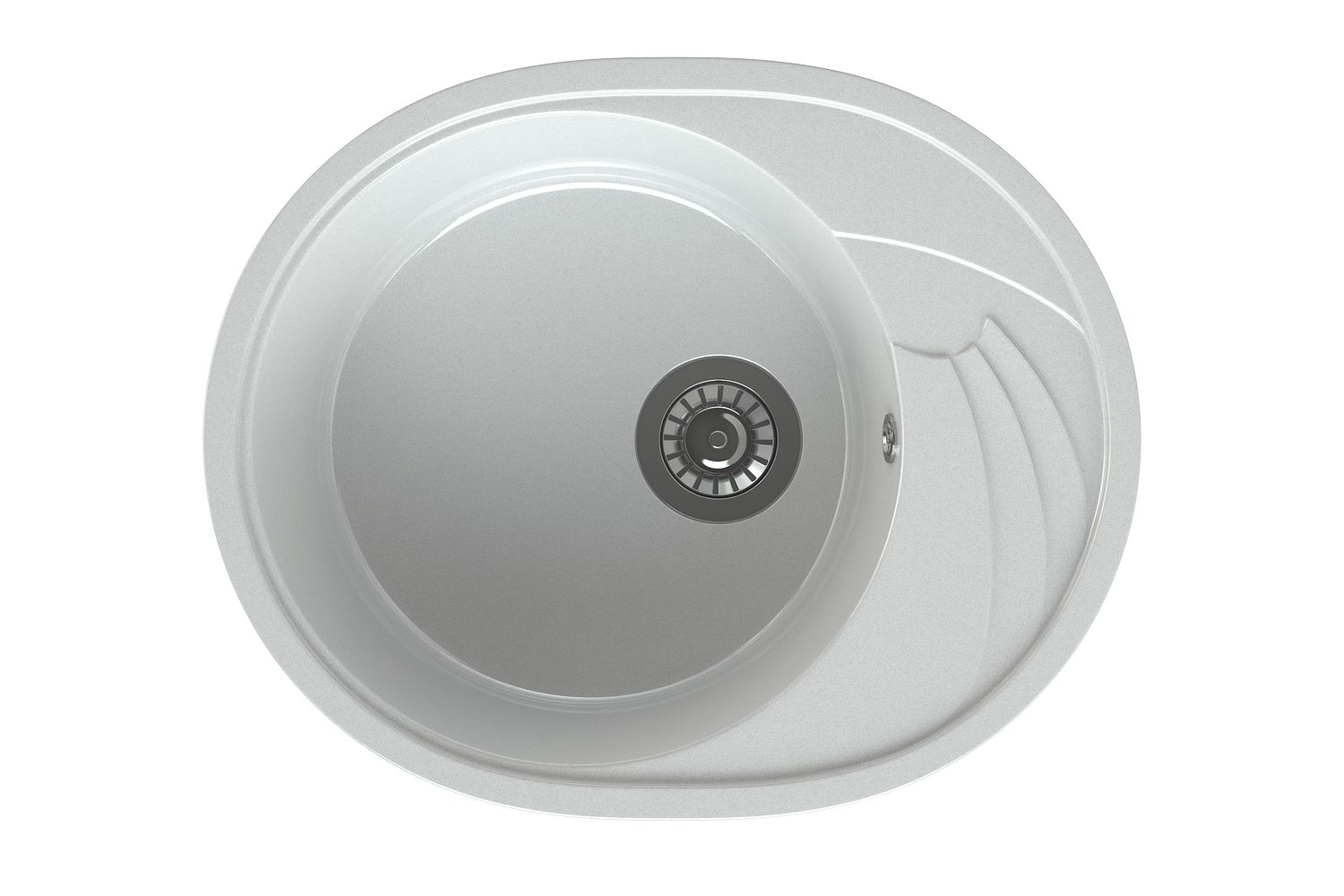 Мойка каменная МС-8 белый металлик глянец 570х460х170