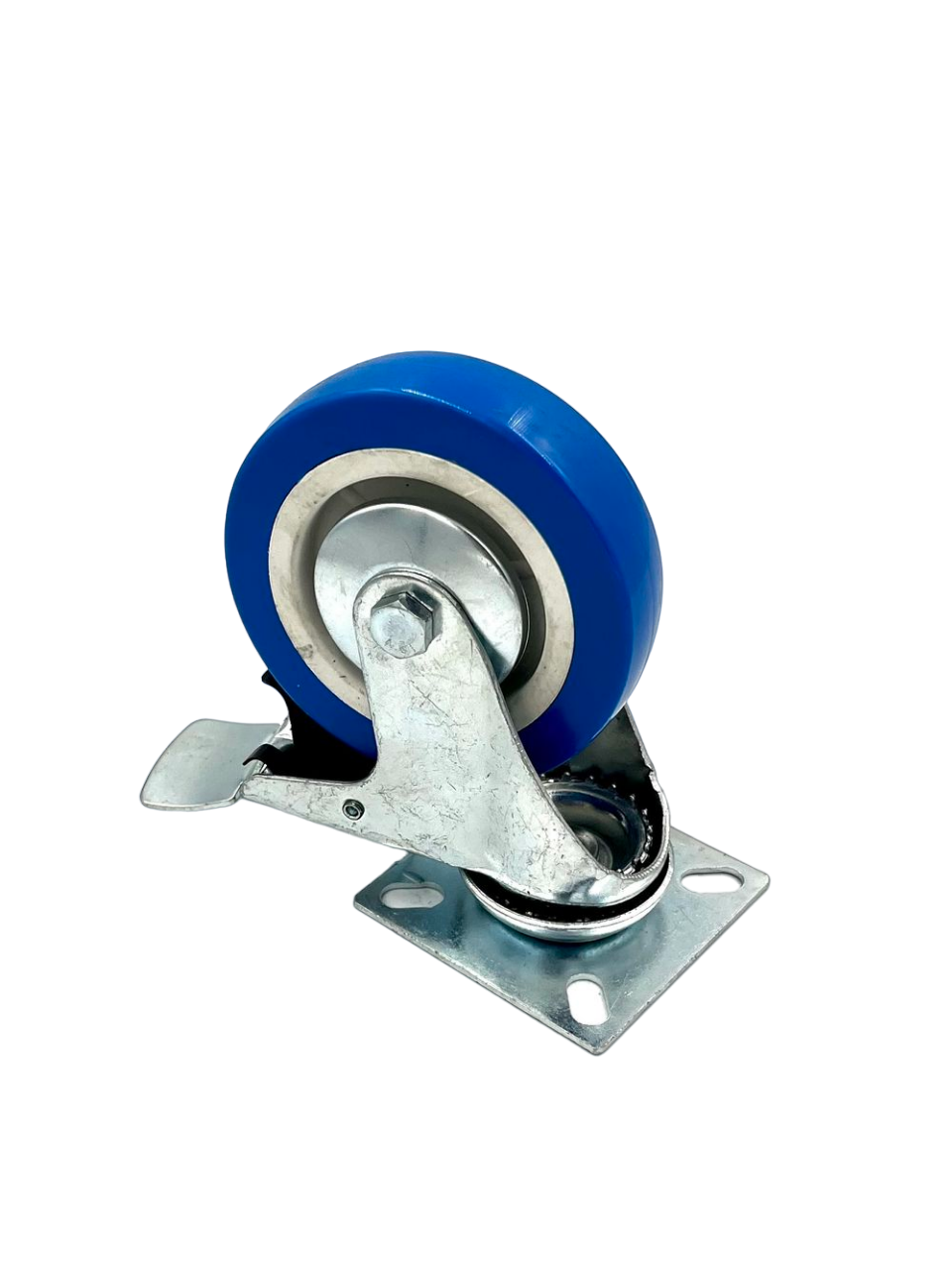 Колесная опора на площадке поворот. с тормозом d-100мм,каучук(36)