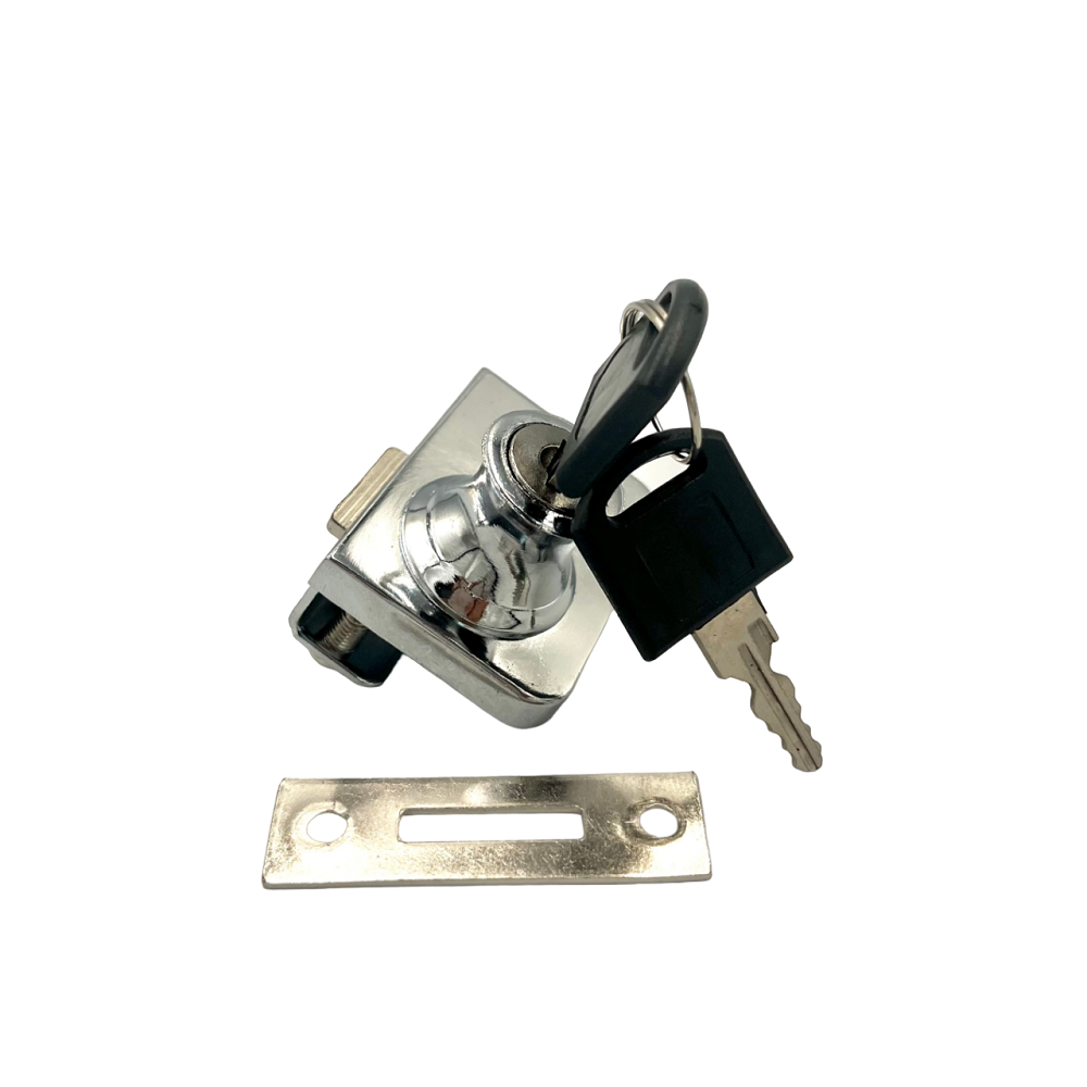 Замок для 2-х стеклянных дверей хром 409 (12/240)