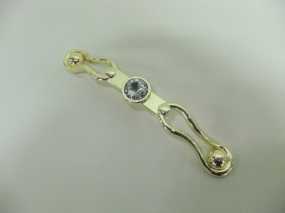 Ручка-скоба золото+кристалл 128 мм (60/300)