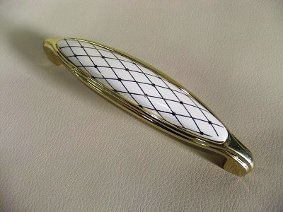 Ручка-скоба золото+керамика 128 мм (30/150)