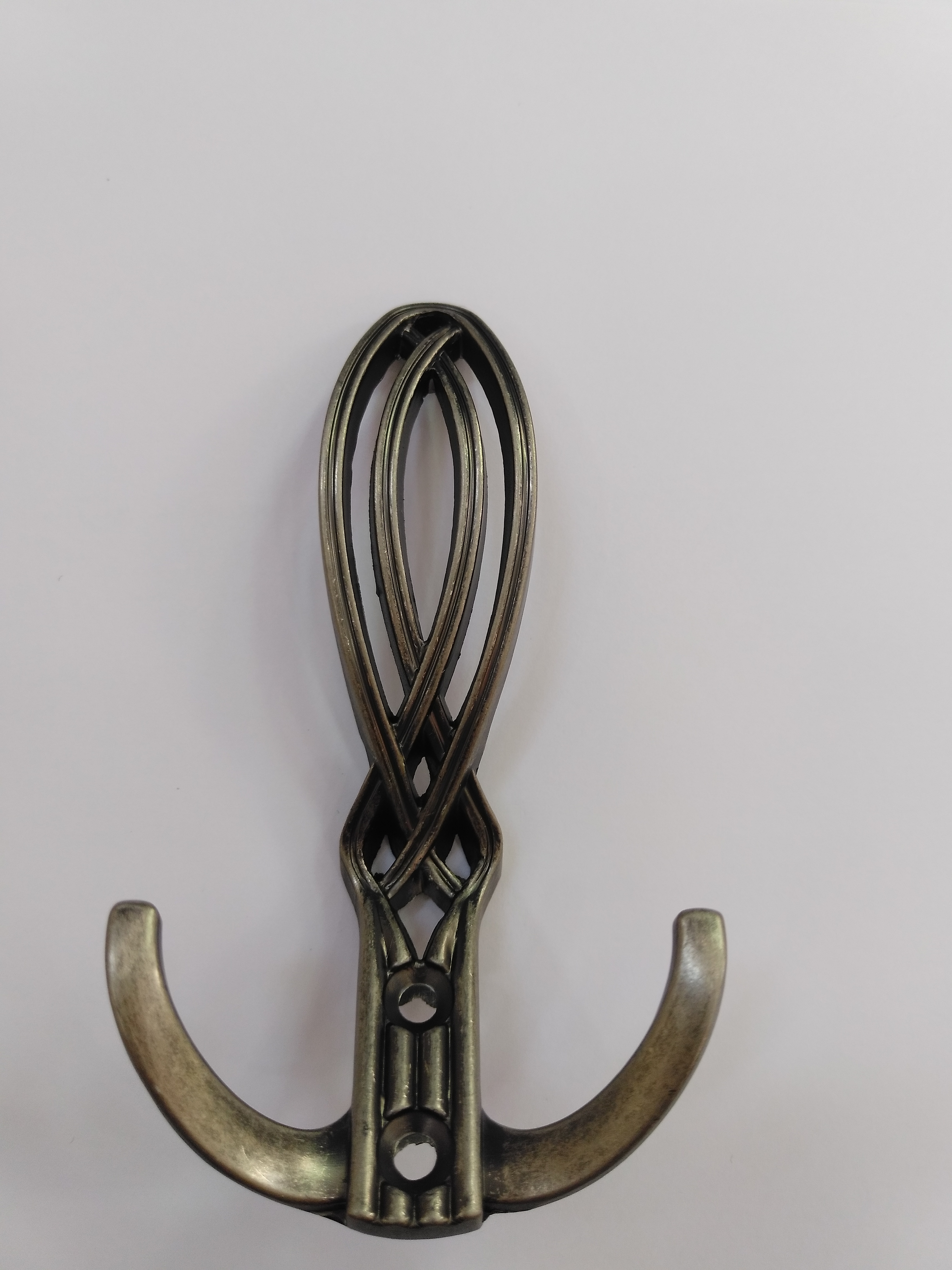 Крючок 2-х рожковый серебро(400/40)