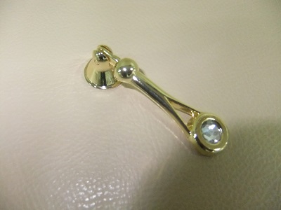 Ручка-кнопка золото+кристалл (80/400)