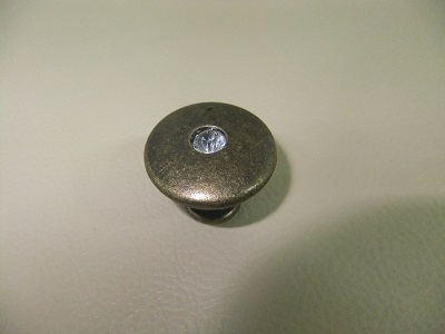 Ручка-кнопка бронза+кристалл (80/400)