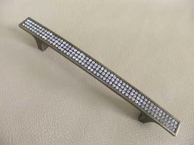 Ручка-скоба бронза+кристалл 128 мм (40/200)