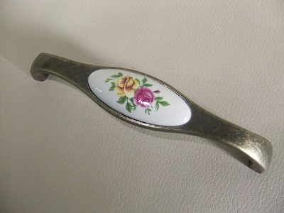 Ручка-скоба бронза+керамика 128 мм (30/150)