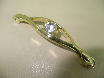 Ручка-скоба золото+кристалл 096 мм (70/350)